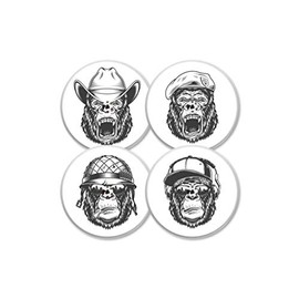 MySweetStitch | Freestyle Libre 1 & 2 Sensor Sticker (Set of 4) Monkey Edition | with Ventilation Hole | Made in Germany