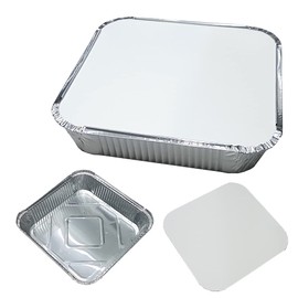 M P [Pack of 20] Aluminium Large Foil Trays 9'' x 9'', Catering Trays, Takeaway Foil Food Containers for Cooking Food Storage BBQ, Baking Trays Perfect for Roasting Baking Broiling, Silver