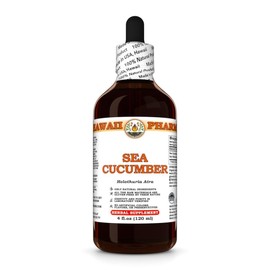 Sea Cucumber (Holothuria Atra) Dry Whole Tincture, Made in Hawaii, All Natural, Vegan, Pure Liquid Extract - 4 fl.oz