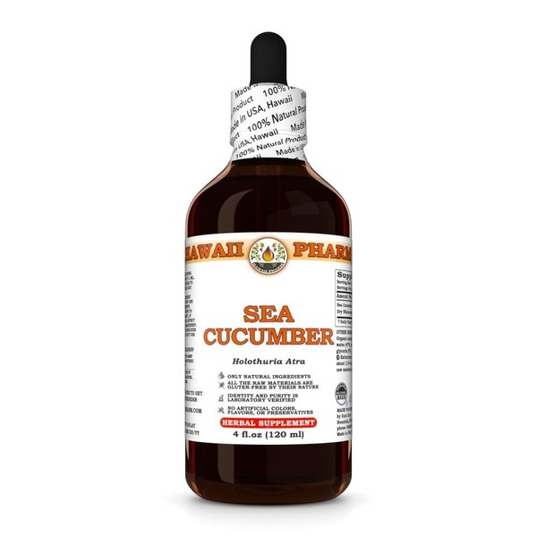 Sea Cucumber (Holothuria Atra) Dry Whole Tincture, Made in Hawaii,