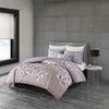 Sakura Blossom 3 Piece Cotton Sateen Printed Comforter Set Lilac