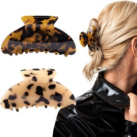 2 pinzas para el pelo plátano, diseño de carey de celuloide francés