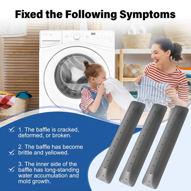 (3 Pack) W10597205 Washing Machine Drum Baffle Compatible With Whirlpool