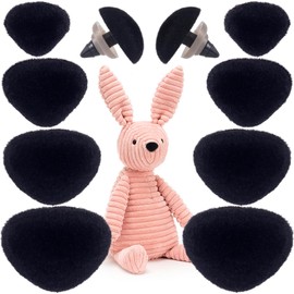 Alpinleux 32 Pcs Safety Noses for Crocheting, Craft Noses, Plastic Doll Noses, Suffed Crochet Noses for Plush Animals, Knitted Animals, Teddy Bear Dolls (Black)