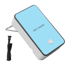 Mini Heater Fast Heating Low Noise Miniwatt Blue Portable Desk Warmer with Rotating Bracket for Room Office School Desktop US Plug 110V