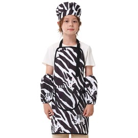 RayoLife Kids Painting Apron - Waterproof Kitchen Smock with Cute Prints, Lightweight & Foldable, Oil & Stain Resistant for Art, Zebra Print
