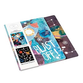 Floss & Rock, Pair of Notebooks, 1 ruled and 1 plain, Rocket, 8.25 x 6 inches (38P3387)