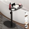 Yumkfoi Bamboo Bathtub Tray Table with Adjustable Height, Freestanding Bathtub