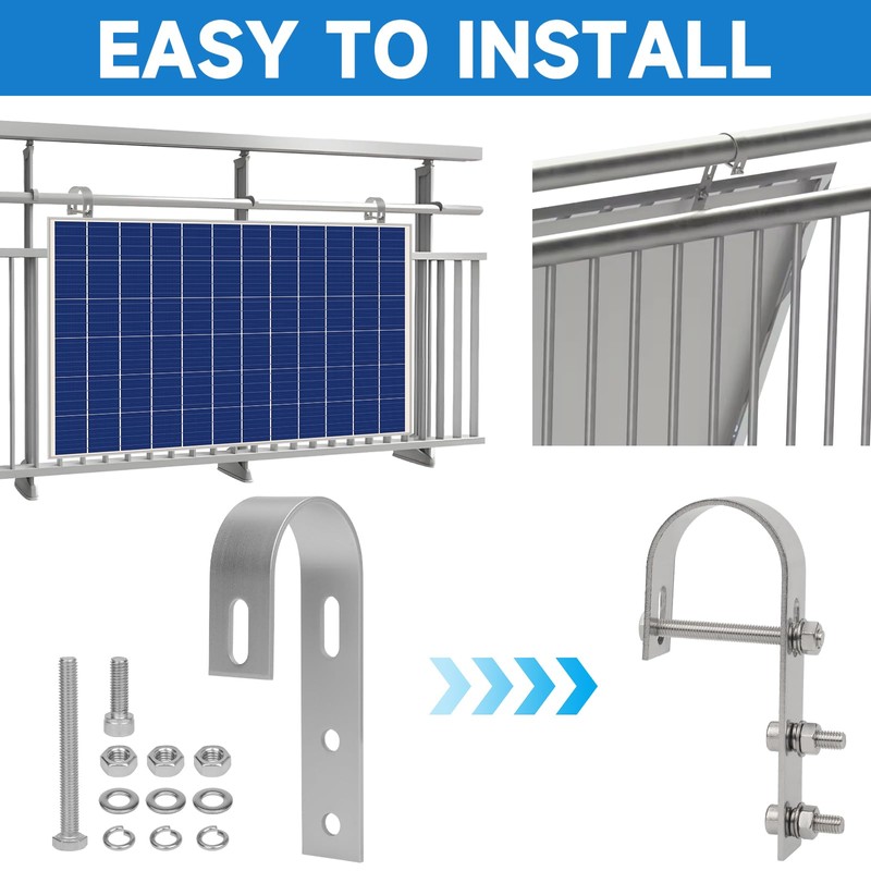 Pack of 4 Balcony Power Station Bracket Hooks, Solar Panel