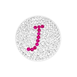 Navika J- Initial Micro Pave Crystal Ball Marker (Pink) w/Pink Hat Clip
