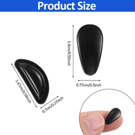 Guduling 20 Pairs Eye Glasses Nose Pad Replacement,Nose Pad for Glasses with Airbag,3 mm Thickness Anti Slip Adhesive Replacement Noses Pads for Sunglasses,2 Shape,Black