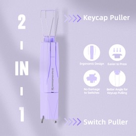 MAMBASNAKE 2-in-1 Keycap Switch Puller, 304 Stainless Steel Key Removal Tool for Hot Swappable Mechanical Keyboard and DIY Custom Gaming Keyboard - Purple
