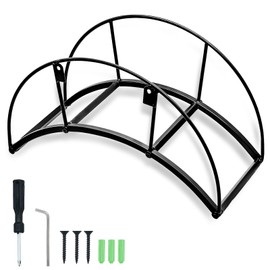 Hongshifu Heavy Duty Metal Garden Hose Holder Wall Mount – Outdoor Hose Hanger, Water Hose Holder, Garden Hose Rack, Beam Hose Rack, Extension Cord Holder Wall Mount (BLACK)