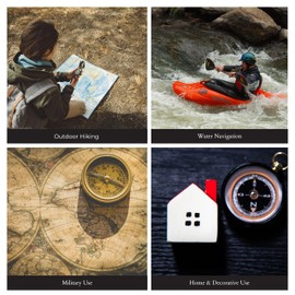 THE Unltd India Brass Pocket Compass with Hook, 1.8 Inch Vintage Portable Fully Functional Compass for Navigation, Nautical Collectible Unique Gift