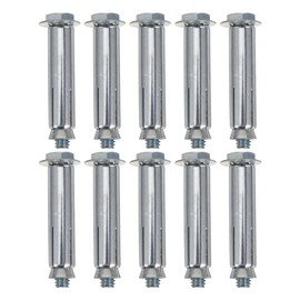 ULTECHNOVO 10 Pcs Floor Locking Bolts Anchor Screws Security Bolts for Parking Expansion Walls Home Accessories Steel Carbon Silver
