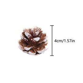 Natural Pine Cones Ornament, 18 PCS Christmas Snow Pinecones Decoration for Diy Crafts, Indoor and Outdoor Decor (1.57inch/ 4cm)