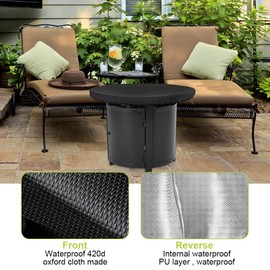 mizikuu Fire Plate Cover, 420D Grill Plate Protective Cover, Waterproof, Round, Water Resistance Cover, Anti-UVe for a Fire Plate/Grill Plate with a Diameter of 80 x 100 cm