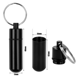 7 Pieces Pill Box with Key Pendant Waterproof Pill Holder Box Organiser Case Mini Aluminium Keychain Tablet Bottle for 7 Days