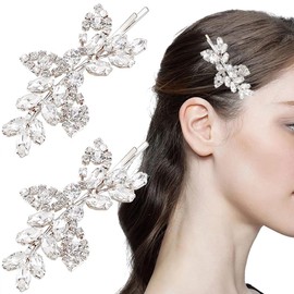 WUSJCOF 2 Stück Elegante Haarspangen für Damen - Braut Haarschmuck Hochzeit mit Perlen und Kristallen, Haarschmuck Hochzeit, Elegante Haarnadeln für Frauen und Mädchen