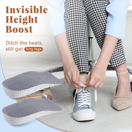 Geyoga 3 Pairs Orthopedic High Pads Arch Support Insoles Boosting Insoles High Pads Black White Gray Height Boosters for Men, Women (2.5 cm)