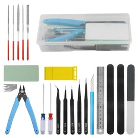XINGYHENG 25PCS Model Basic Tools Craft Set for Gundam Model Tools Kit with Plastic Box Model Assemble Car Hobby Model Building Repairing and Fixing DIY Craft Kit