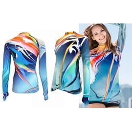 Platinum Sun Long Sleeve Rash Guard for Women (Azzura, XL)