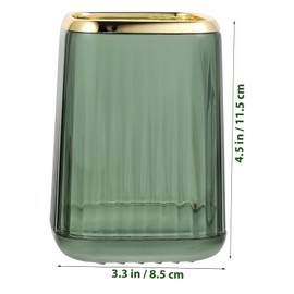 PACKOVE Makeup Brush Cup and Desktop Pen Holder Organizer Opening Design for Cosmetics and Stationery Storage Wear Resistant Smooth Surface Container for Clean Desk in Gem Green