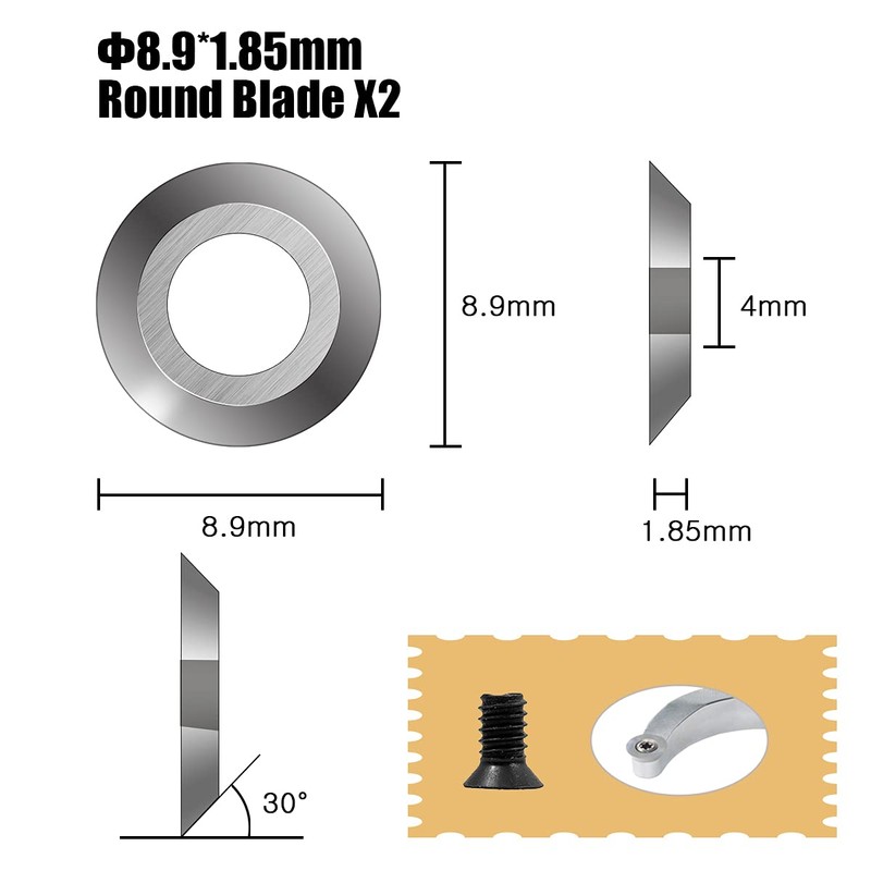 Aogbra 16Pcs Tungsten Carbide Cutters Inserts Set for Wood Lathe