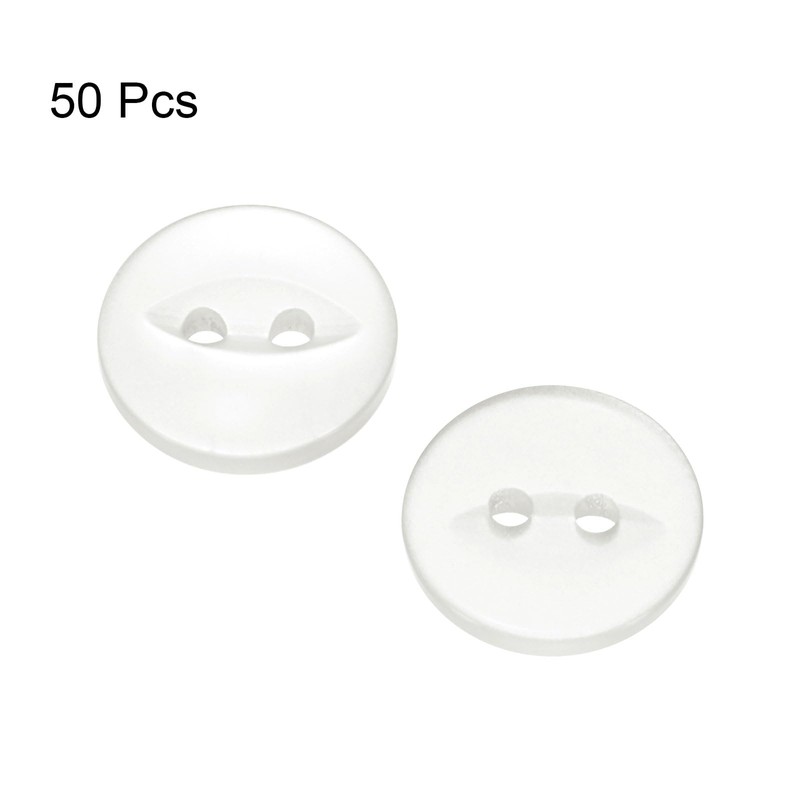 HARFINGTON 50pcs 20L White Round Sewing Buttons 12.5mm 1/2" Resin