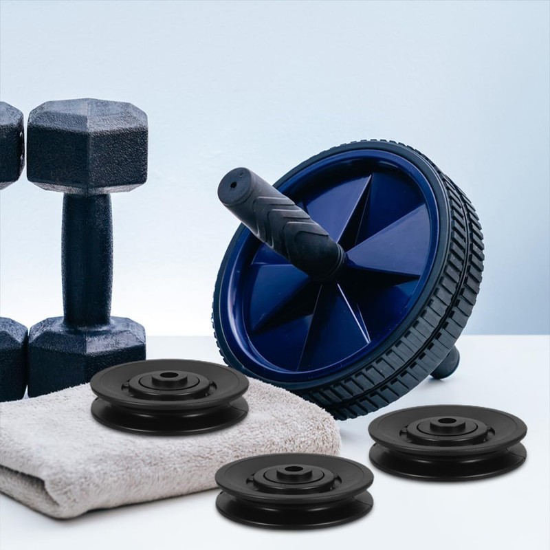 Cabilock 4 Pcs Gym Pulley Hardwearing Nylon Pulley Wheel 90mm