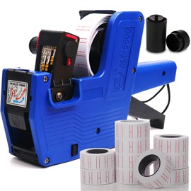 Hand Labeler Commercial + Label, 10 Rolls, Price Tag, Lightweight Type, Price Tag, Shelf Life, (Blue)