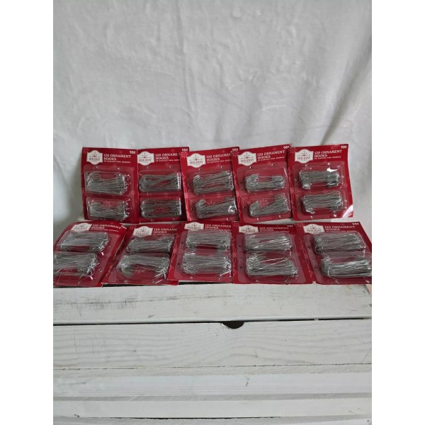 Holiday Time ornament hooks 120 in ea. package Lot of