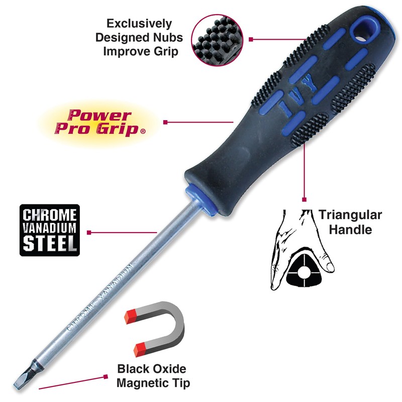 IVY Classic 17265 Square Magnetic Screwdriver #3 x 4", Power