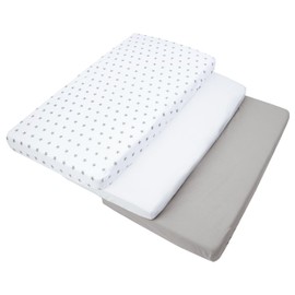 Medi Partners Set of 3 Fitted Sheets 60 x 120 cm 100% Cotton Baby Bed Linen Baby Mattress Sleeping Bag Cot Bed