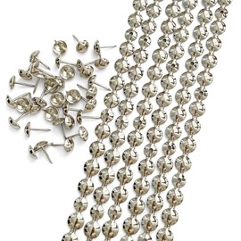Let's Decor 10 Meters D11mm Nickel Plated Decorative Nail Strips / Nail Head Embellishments Upholstery Sofa Lid Loose Push Pins (11mm Nickel)