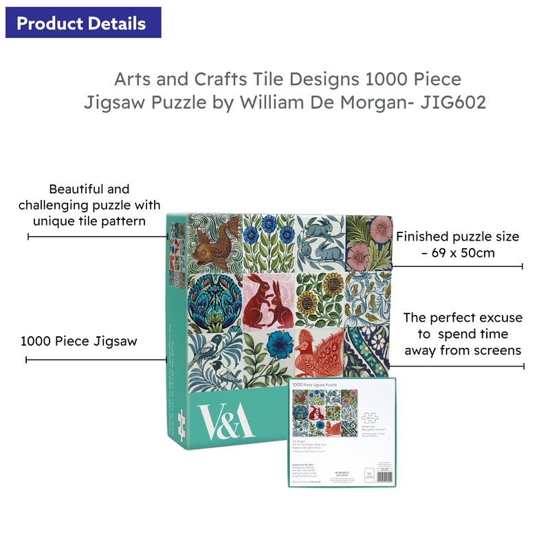V&A William De Morgan Arts and Crafts Tile Designs 1000