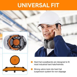Hard Hat Liner and Sweatband, Hard Hat Suspension Replacement Cooling Pads and Sweatband for Safety Helmet, Washable Inserts for Hard Hat Accessories (Orange, 6 Pack)