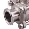 DERNORD Sanitary Ball Valve Fits 1.5" Tri-Clamp Clover Stainless Steel