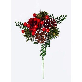 Worth Imports Triple Cones/Berry/Pine Pk, Set of 12, Green, Brown, Red, 12 Piece