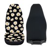 Quelytytrip White Daisy Print Car Seat Covers for Women,2PCs Front
