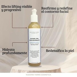Nuestra Tierra Cosmética Galvagel Opal Tensa Reafirmante, Gel Galvánico, con Ácido Hialurónico 8D, Proteoglicanos, 250ml