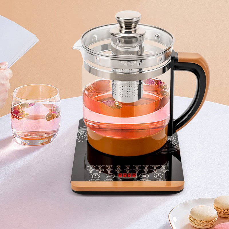 GXFCHYL 1.8L Electric Kettle 18 Menus Glass Kettle Tea Maker