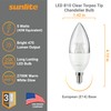 Sunlite 41611 LED B10 Clear Torpedo Tip Chandelier Light Bulb,