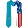 2025 Kazakhstan Flag and USA Flag Graduation Stole Graduation Sash