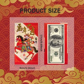 Elevizzle Chinese New Year Red Envelopes, 36 Pieces 2026 Year of the Horse Traditional Hong Bao Lucky Money Packets for Lunar Year,Spring Festival, Wedding, Birthday Celebrations