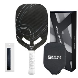 KASACA Premium Pickleball Paddle 3K + T700 Carbon Fiber, 16mm Thickness, Air Open Throat, Enhanced Spin & Control, Edgeless Design with Edge Tape, Durable & USAPA Approved (Aero Swift 2.0)