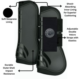 AK Prima Tendon Horse Boots Protective Gear and Training Equipment - Equine Boots, Wraps & Accessories AKRS-6068-01 (Red, Cob (Medium))