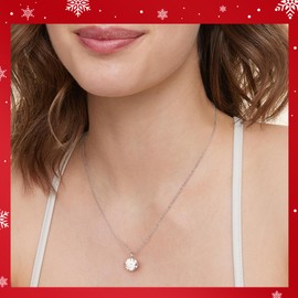 KRKCLIFE Women's Moissanite Necklace, Single Diamond Necklace, Moissanite Pendant, S925, Silver Necklace, Chain, 15.7 - 17.7 inches (40 - 45 cm), Adjustable Length, Gift for Women on Anniversaries and