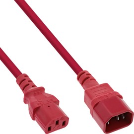 InLine® Cold Appliance Extension C13 to C14, Red, 0.75 m