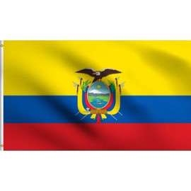 DMSE Ecuador Ecuadoran National Flag 3X5 Ft Foot 100% Polyester 100D Flag UV Resistant (3'X5' Ft Foot)